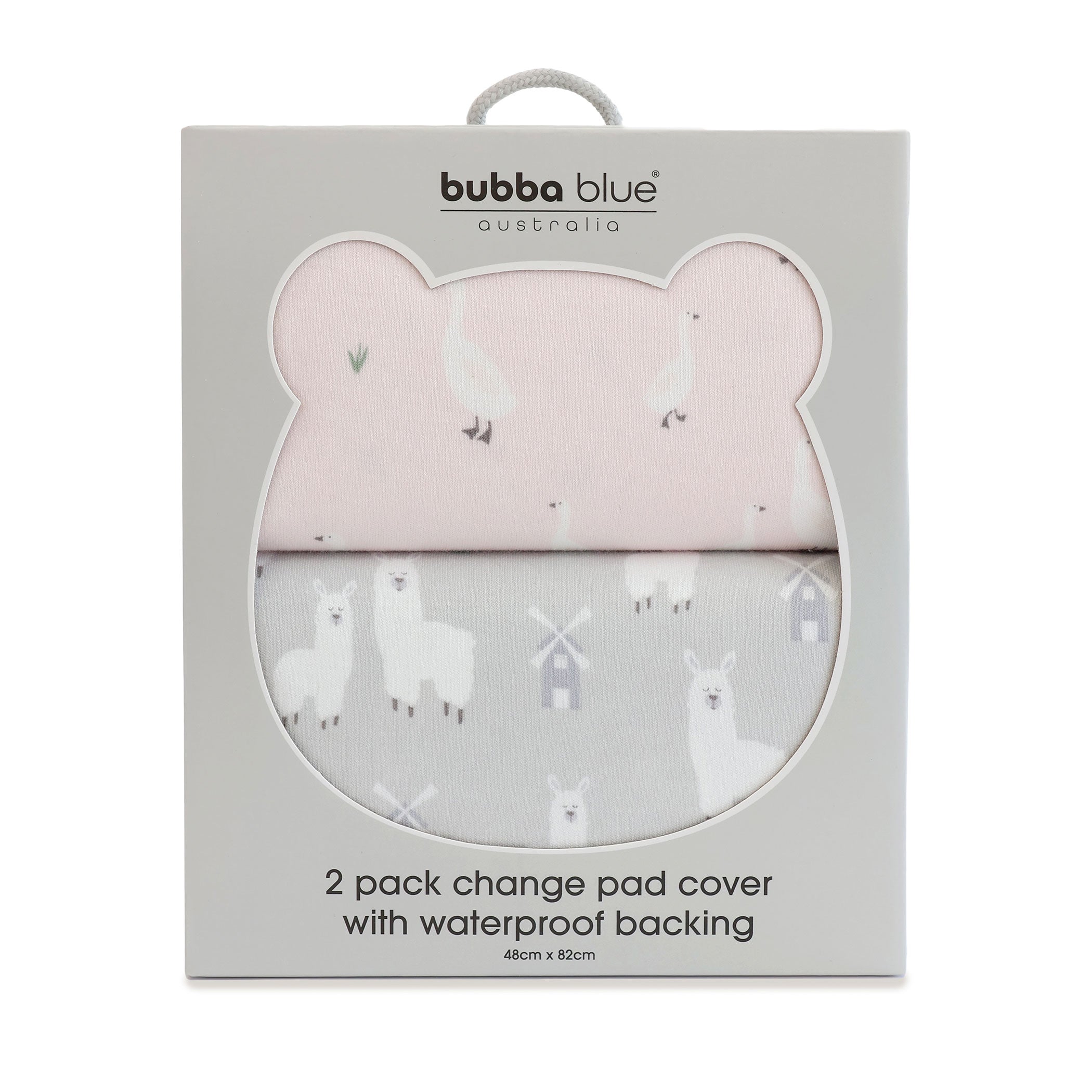 Provincial 2pk Waterproof Change Pad Covers - Blush/Grey