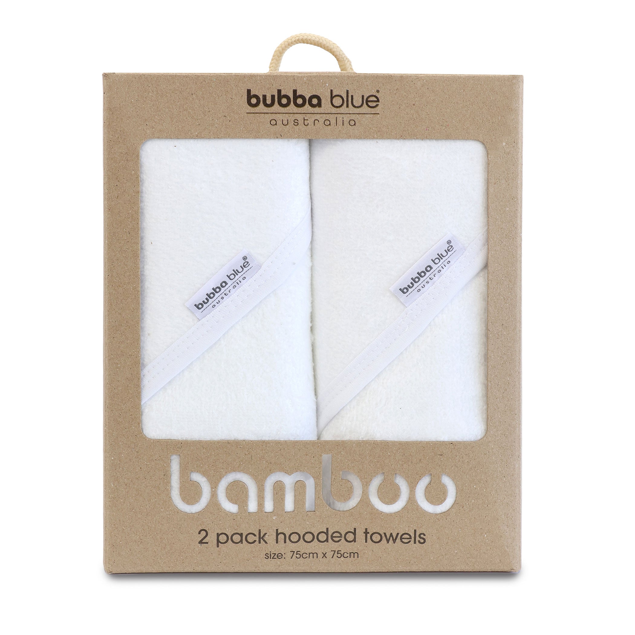 Bamboo White 2pk Hooded Towels