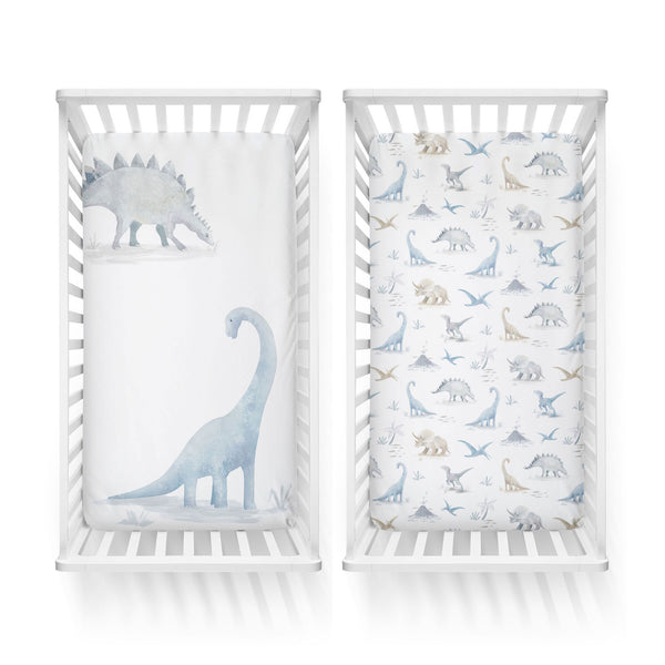 Jurassic Bamboo 2pk Jersey Cot Fitted Sheets