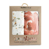 Peonies Bamboo 2pk Jersey Cot Fitted Sheets