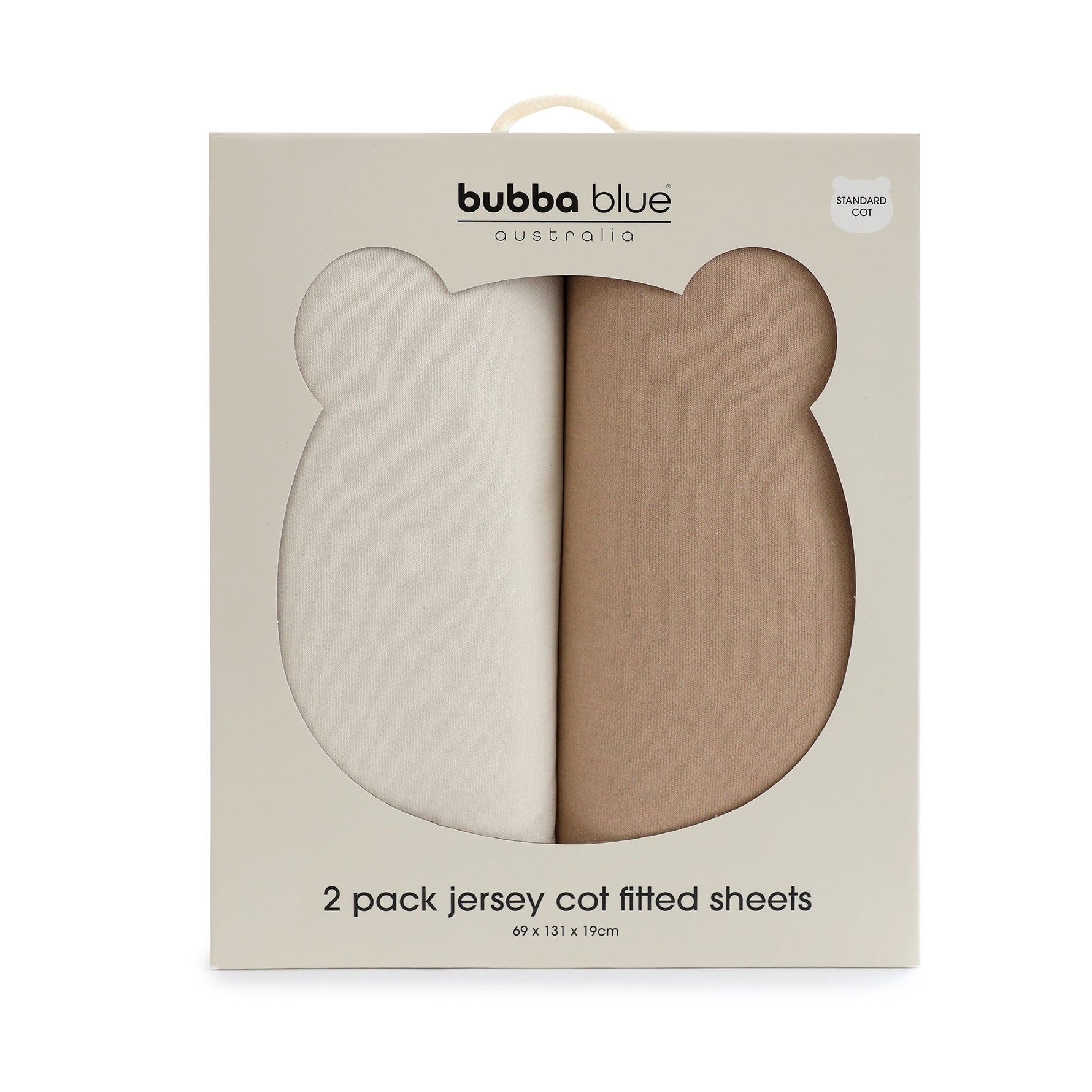 Sundae 2pk Jersey Cot Fitted Sheets - Chestnut - Bubba Blue Australia