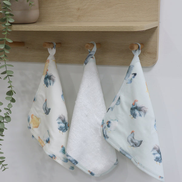 Little Rooster 3pk Wash Cloths