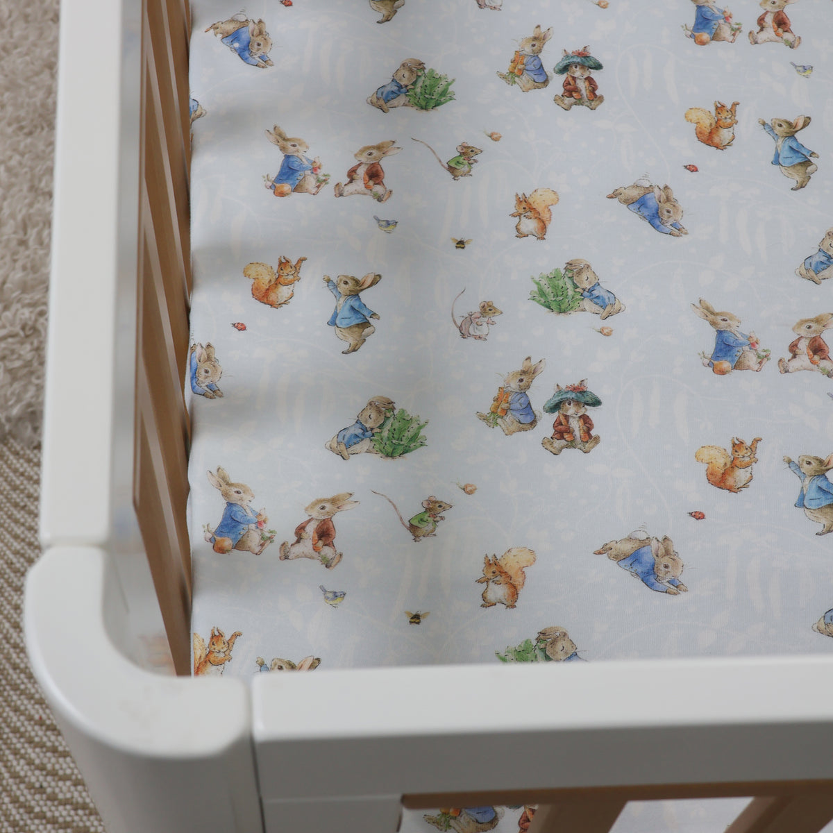 Peter Rabbit & Benjamin Bunny Cot Fitted Sheet | Bubba Blue – Bubba ...