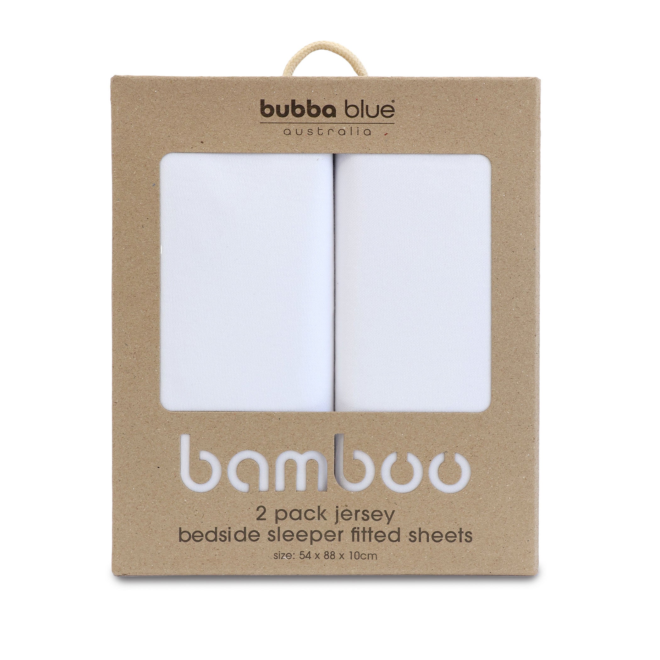 Bamboo White 2pk Co Sleeper/Bedside Sleeper Jersey Fitted sheets