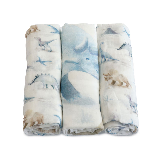 Jurassic Bamboo 3pk Muslin Wraps