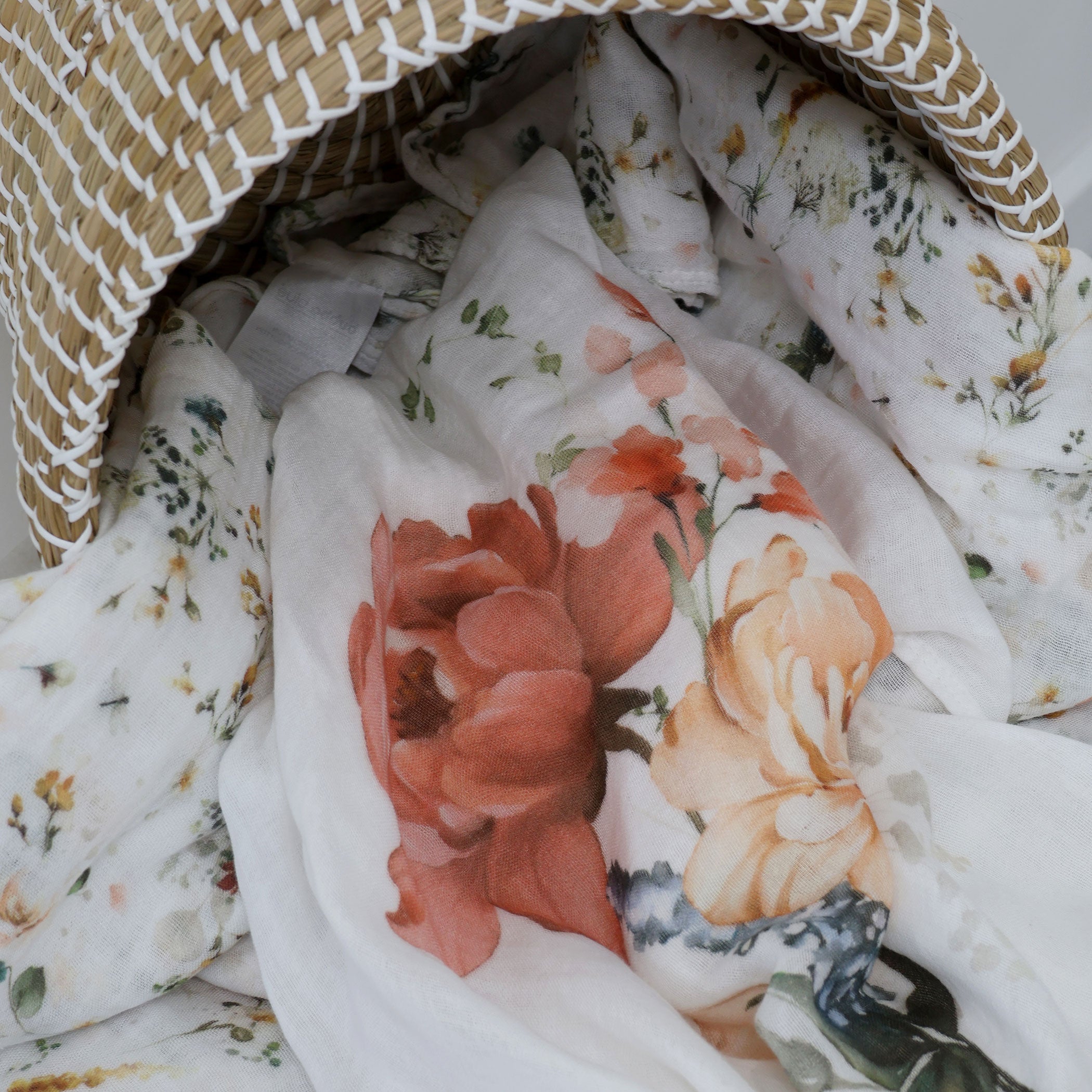 Peonies Bamboo 3pk Muslin Wraps