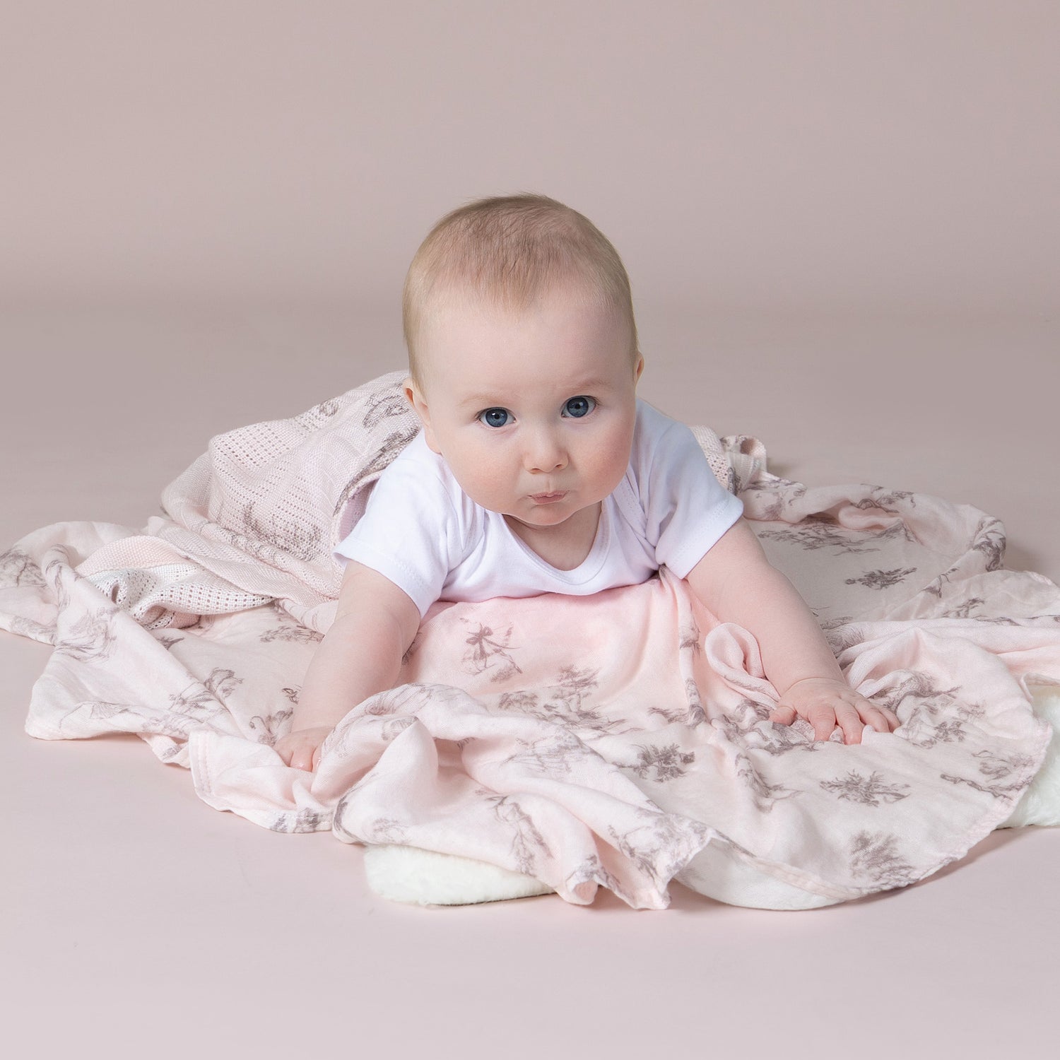 Swan Lake 3pk Muslin Wraps - Berry/Rose