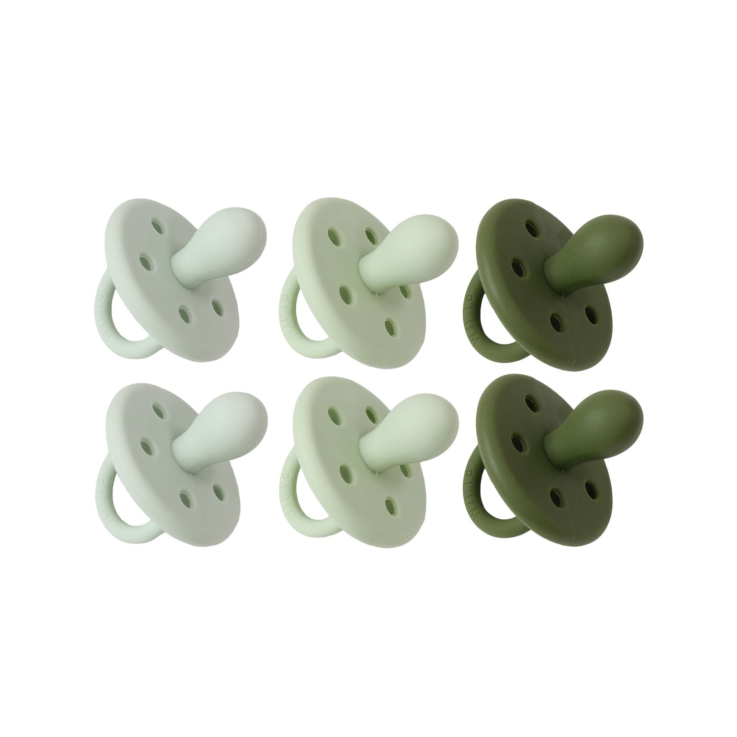 PLUM 6pcs Silicone Soothers Bundle NB-6M - Greens