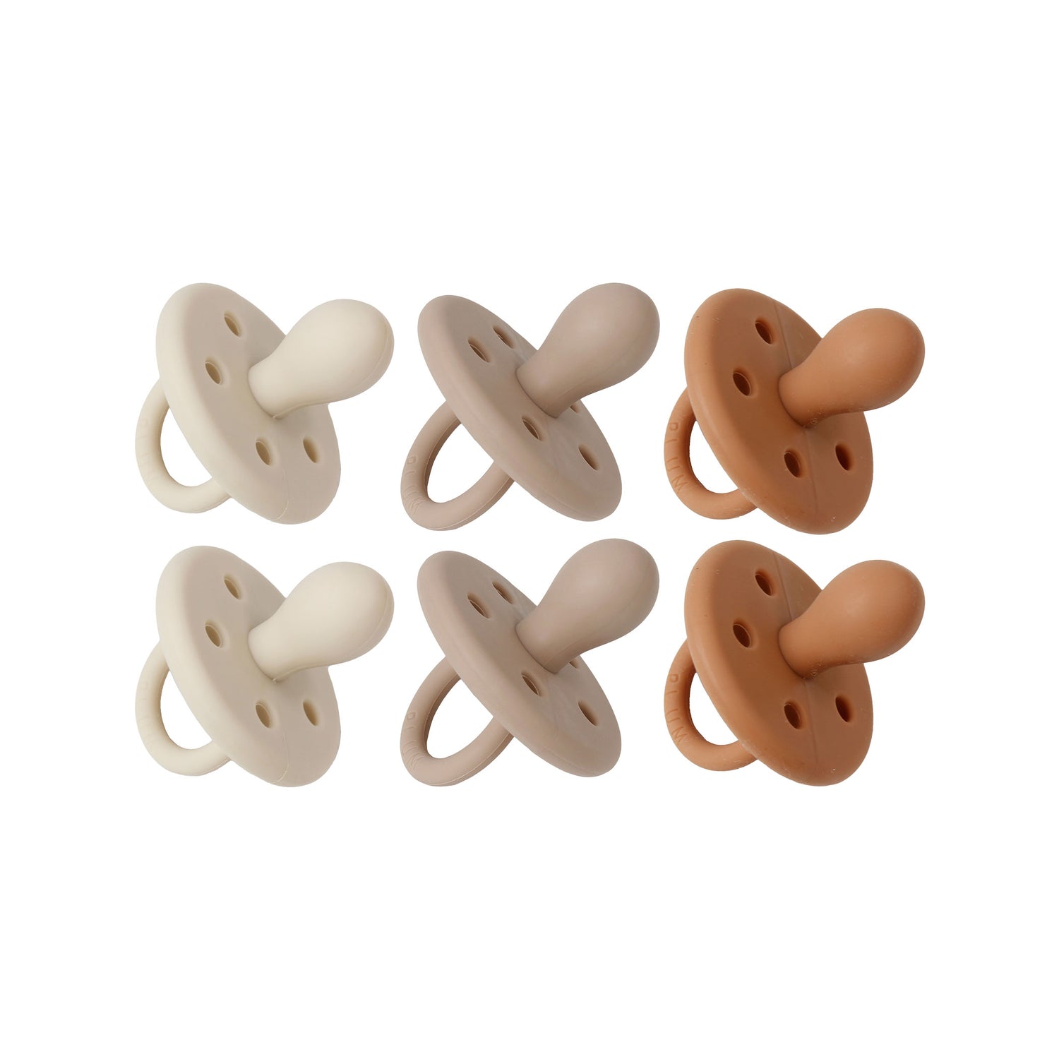 PLUM 6pcs Silicone Soothers Bundle NB-6M - Earthy