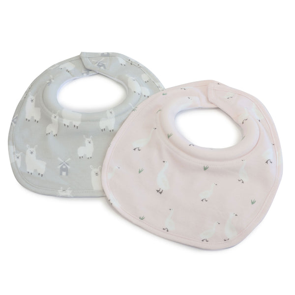 Provincial 2pk Dribble Bibs Blush/Grey