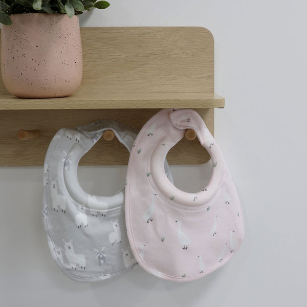 Provincial 2pk Dribble Bibs Blush/Grey