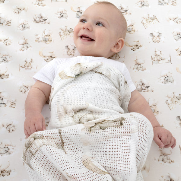 Elephant Bedtime Cellular Blanket