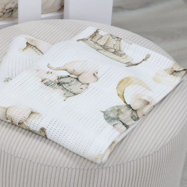 Elephant Bedtime Cellular Blanket