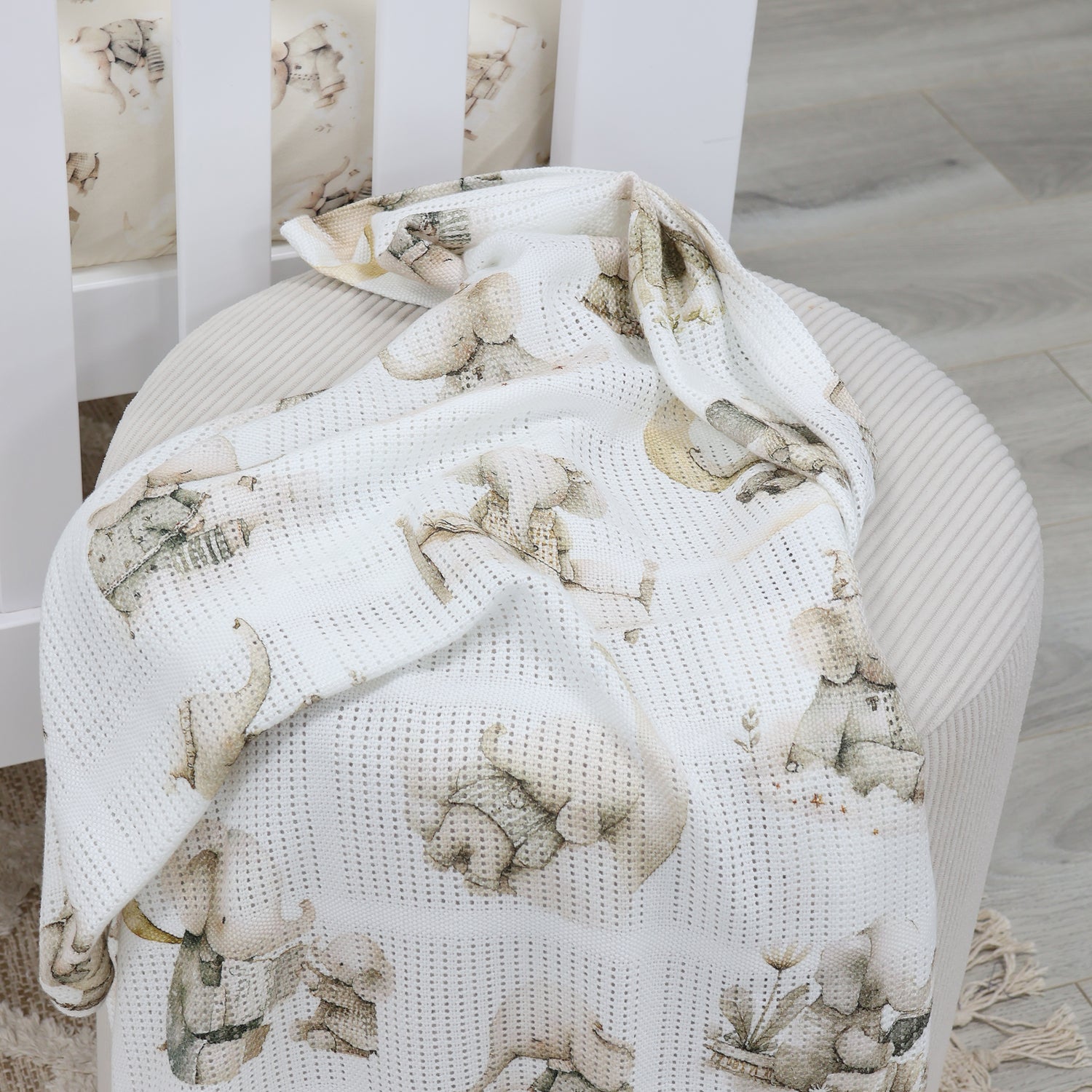 Elephant Bedtime Cellular Blanket