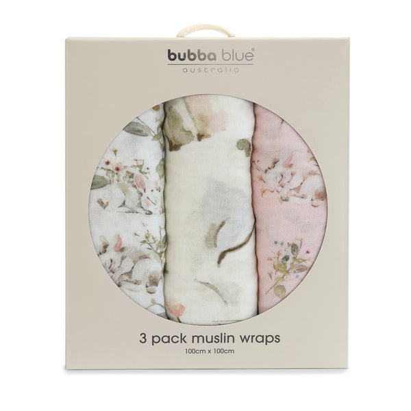 Sleeping Bunny 3pk Muslin Wraps