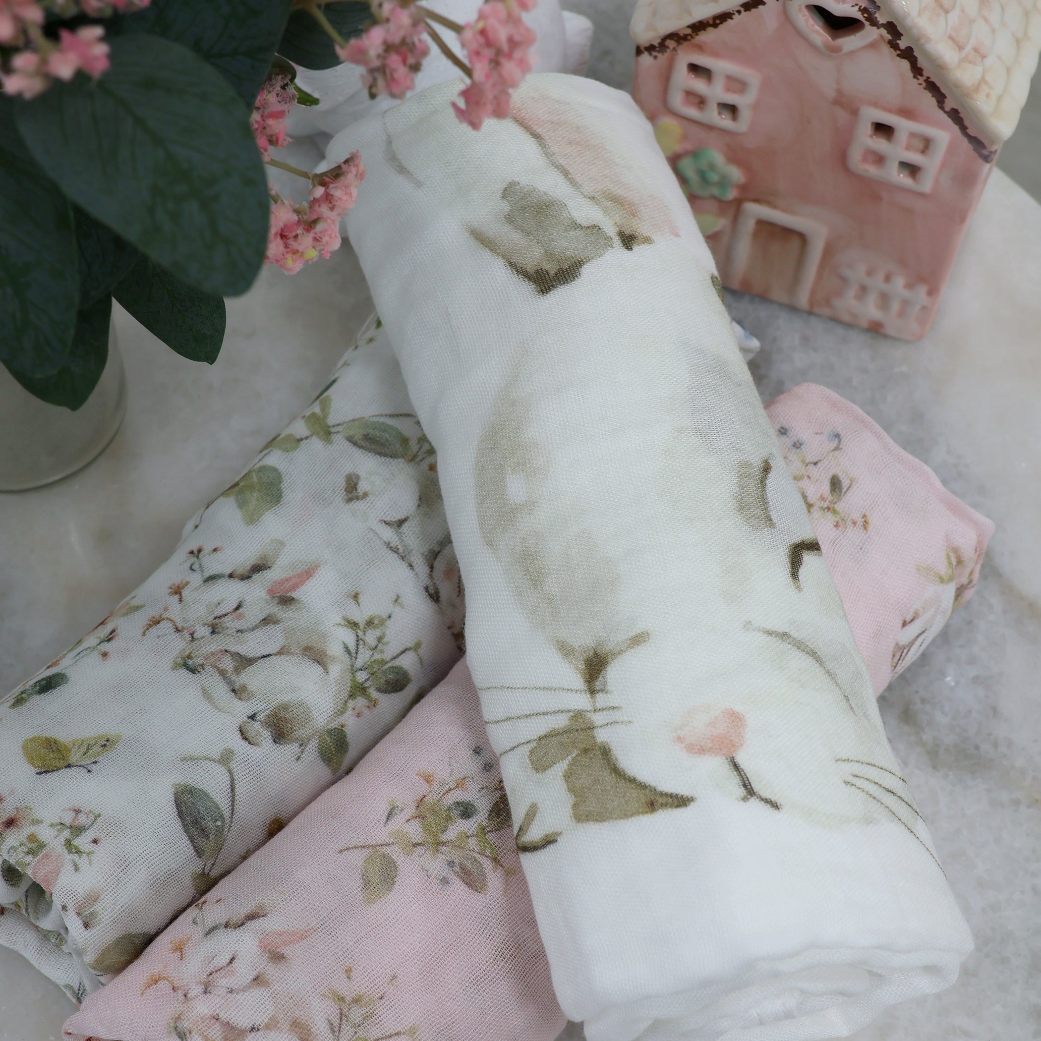 Sleeping Bunny 3pk Muslin Wraps