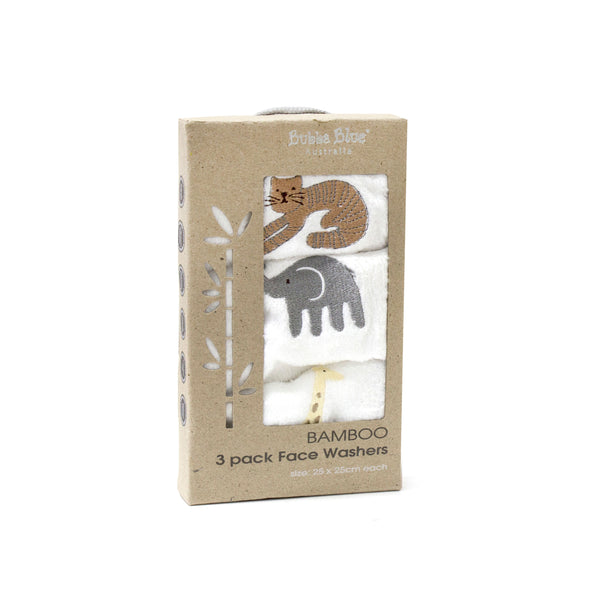 Jungle Bamboo 3pk Face Washers