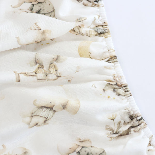 Elephant Bedtime Jersey Co Sleeper/Bedside Sleeper Fitted Sheet