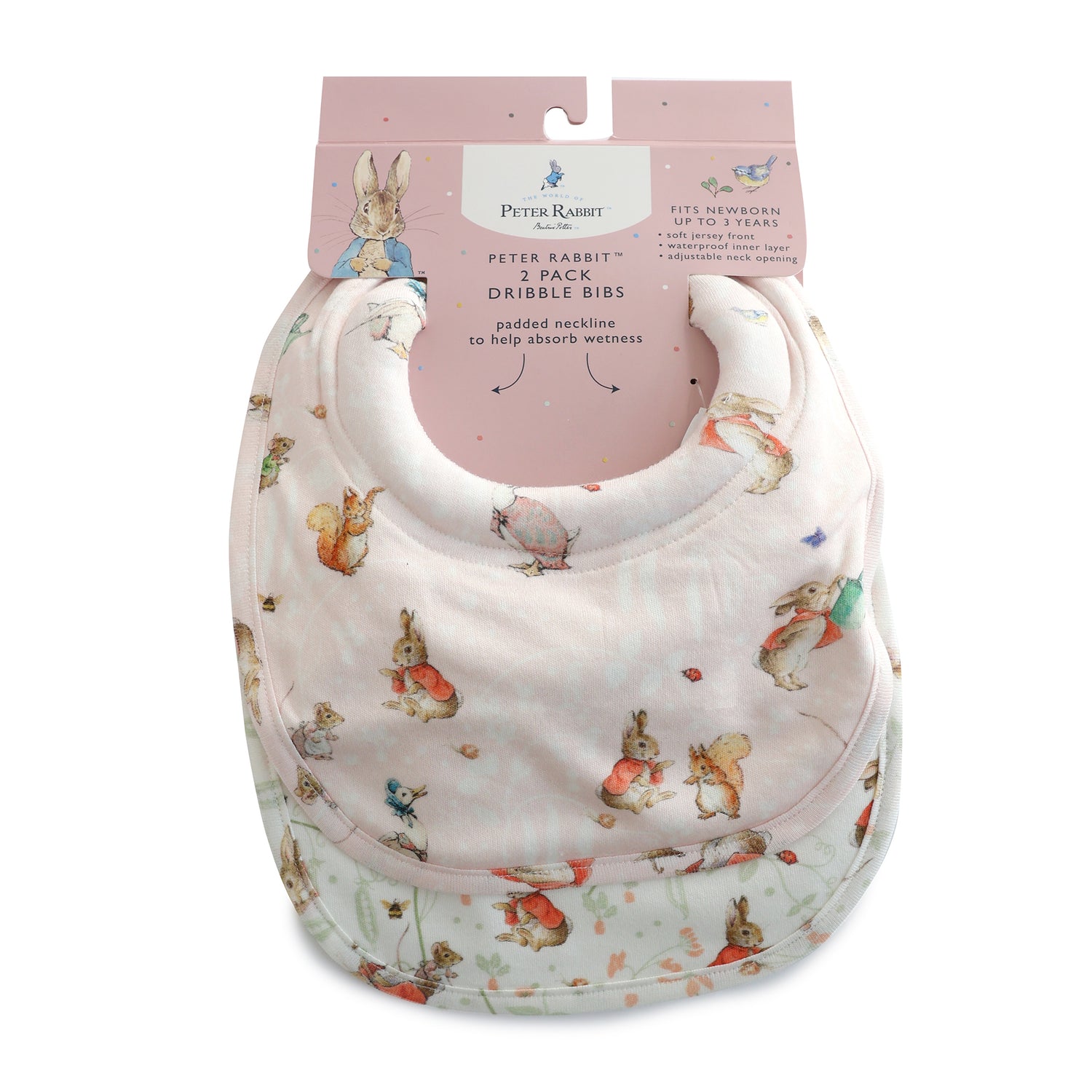 Flopsy Mopsy & Cottontail 2pk Dribble Bibs
