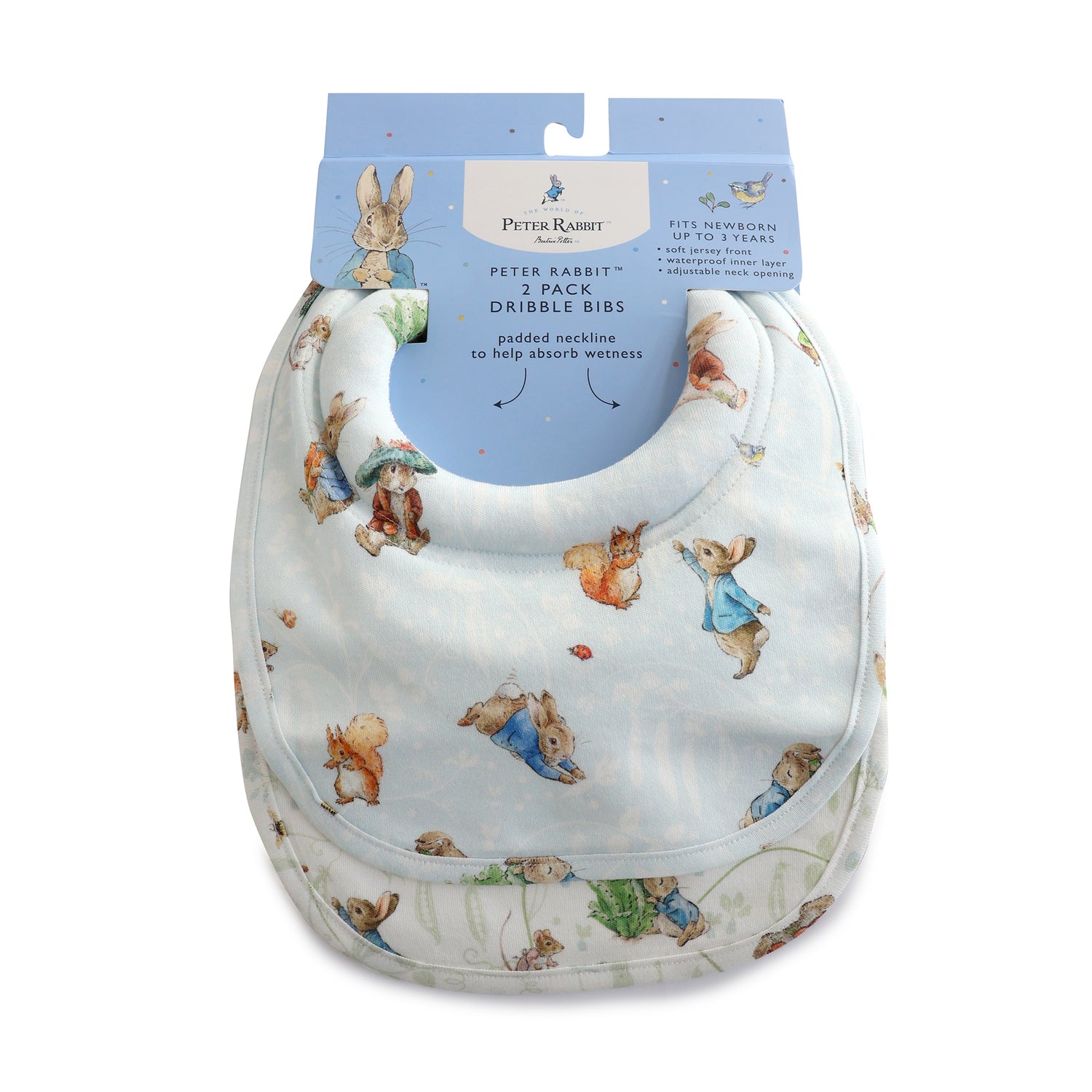 Peter Rabbit & Benjamin Bunny 2pk Dribble Bibs