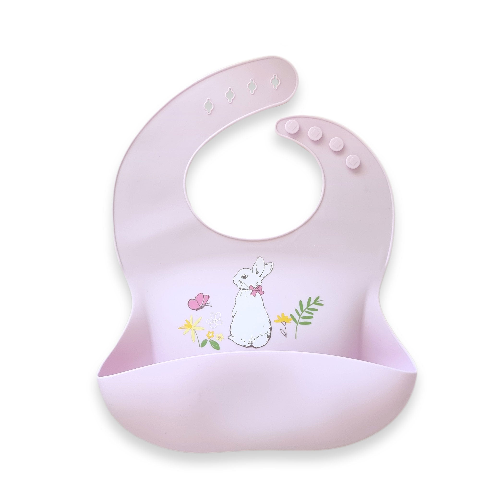 Peter Rabbit Silicone Bib - Pink