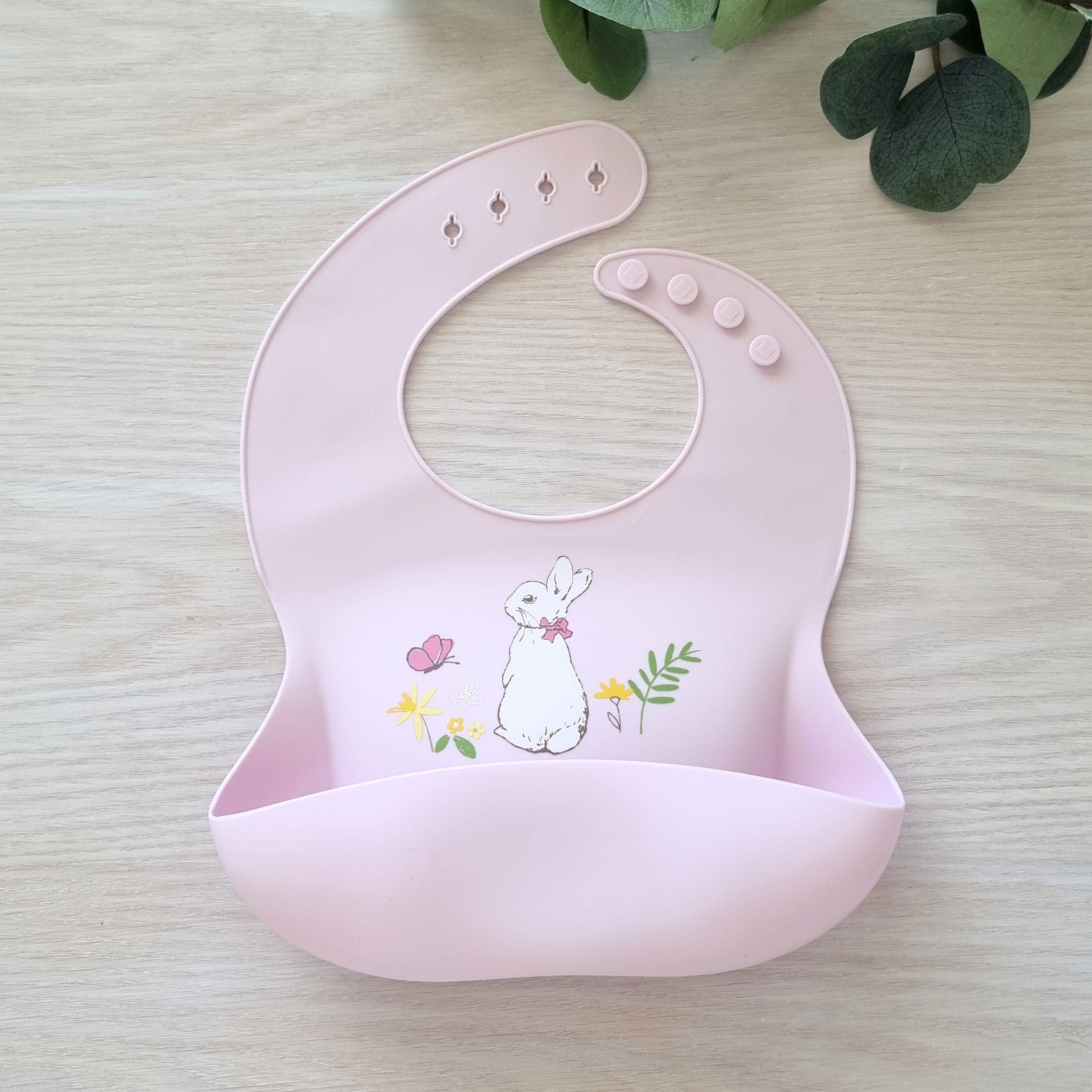 Peter Rabbit Silicone Bib - Pink