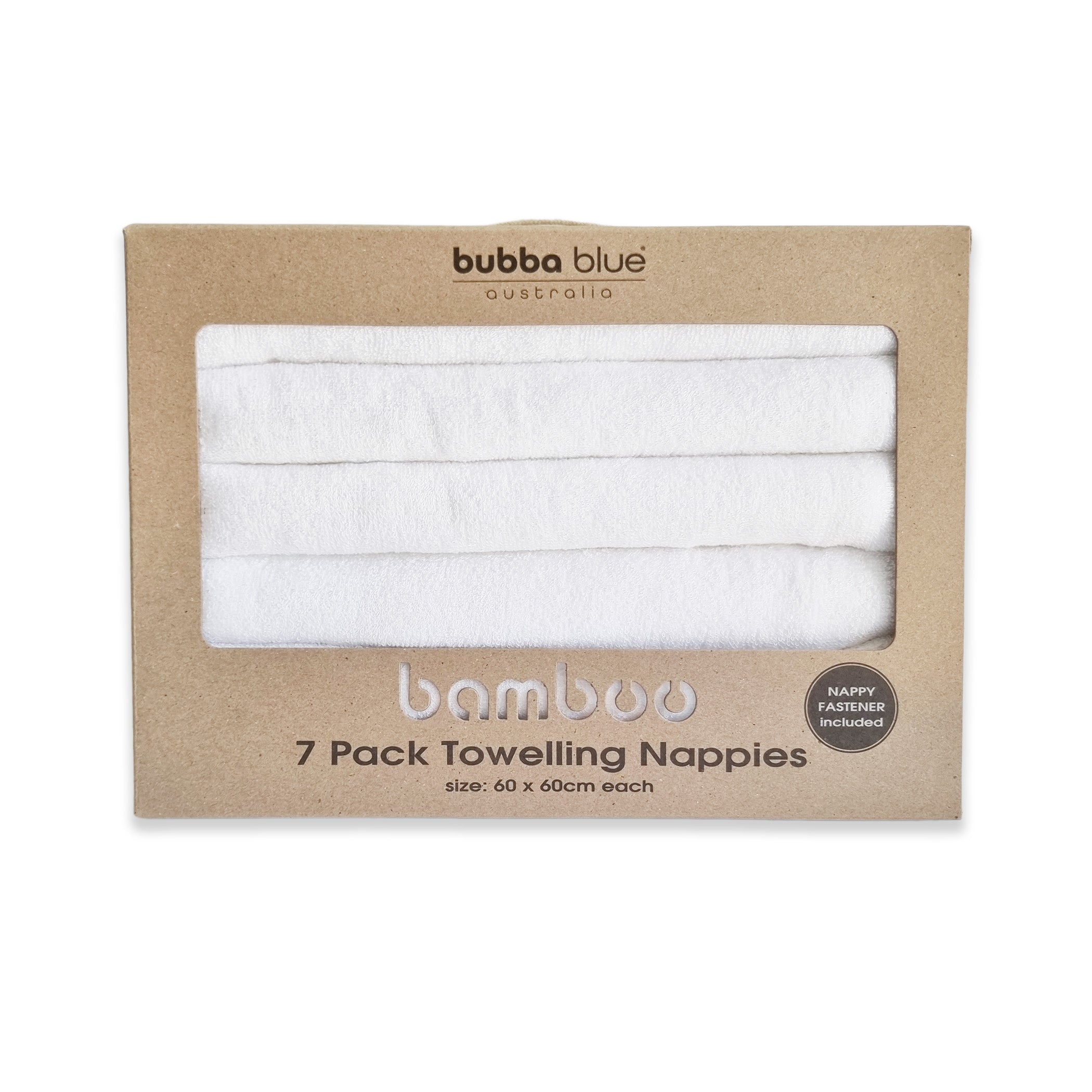 Bamboo White 7 pack Nappies / Towelling Squares