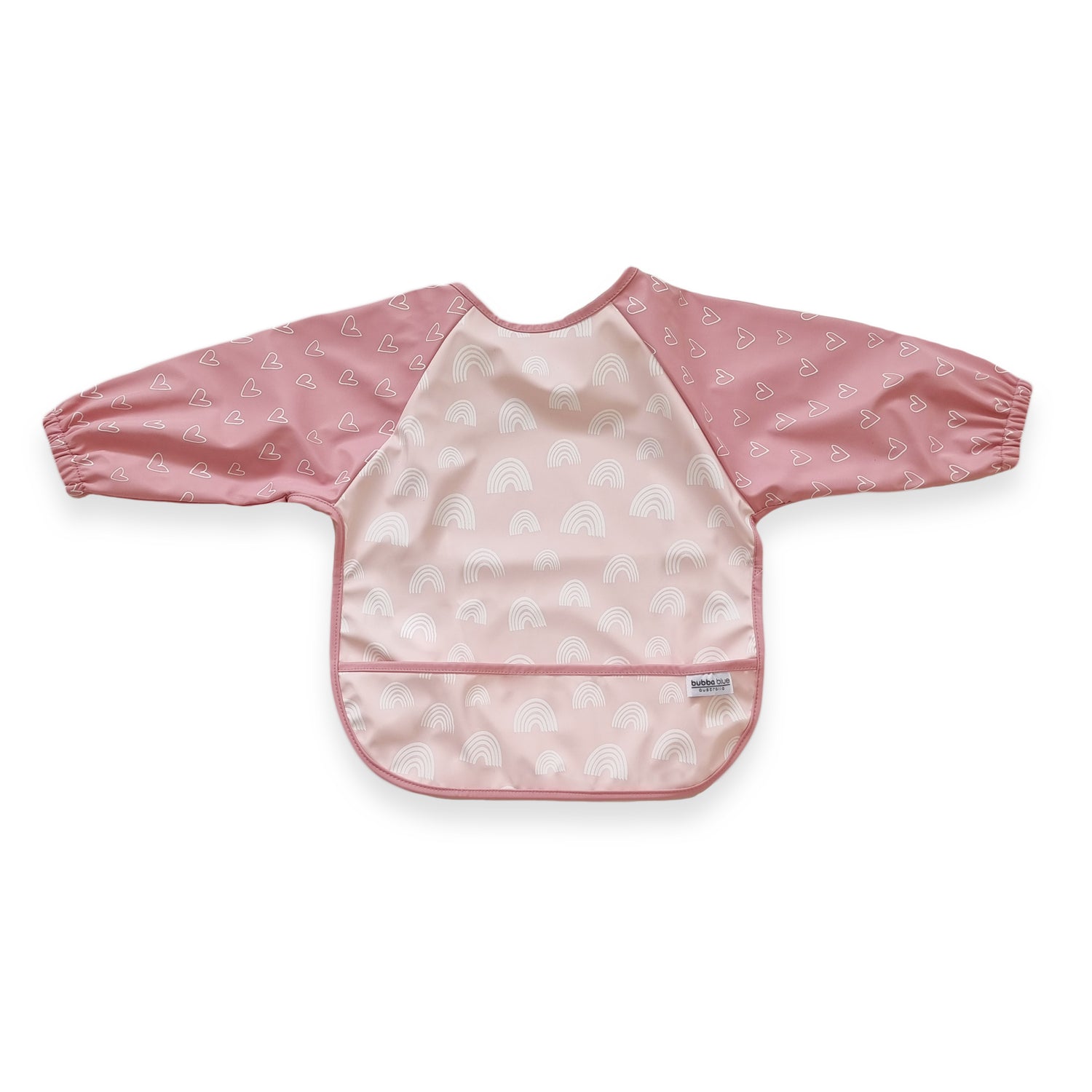 Nordic Smock Bib & Plum 2pk Feeding Spoons Bundle - Pink