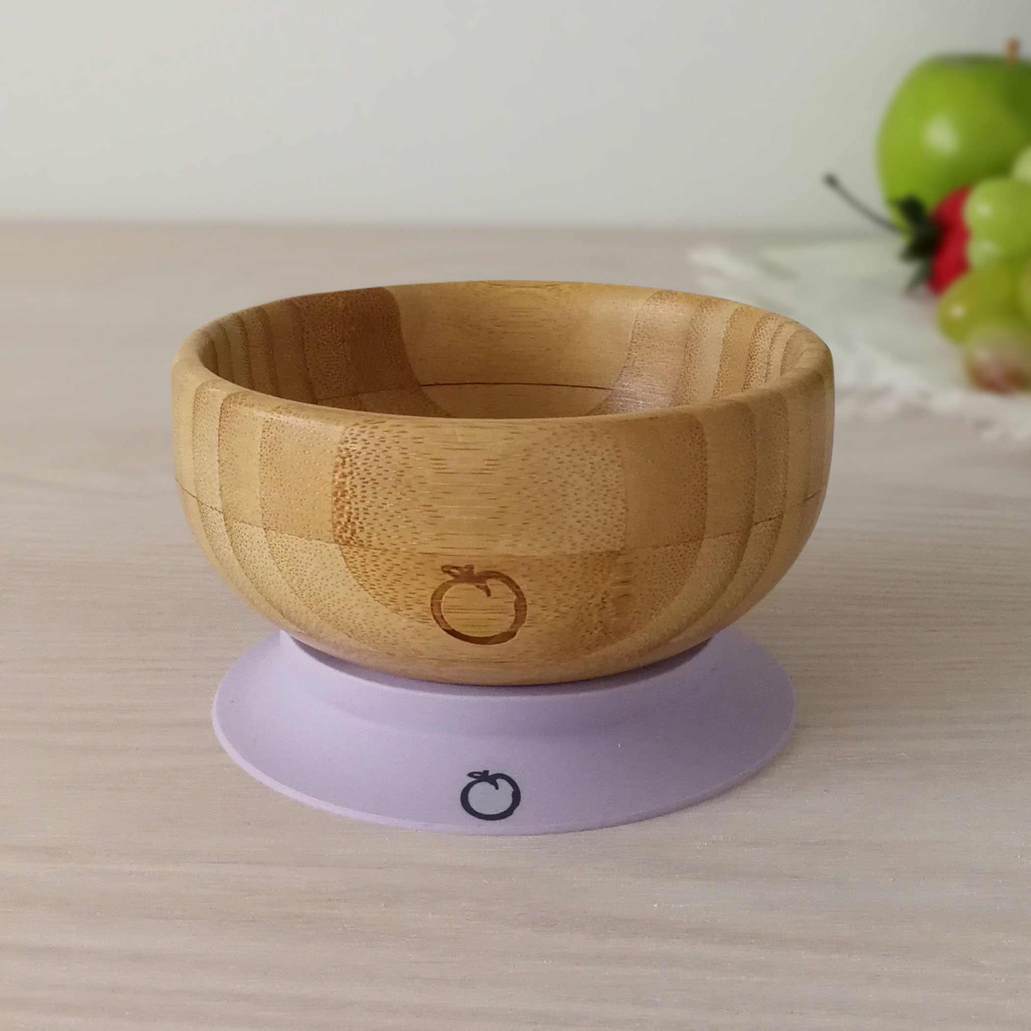 Plum Bamboo and Silicone Suction Bowl - Smokey Lilac