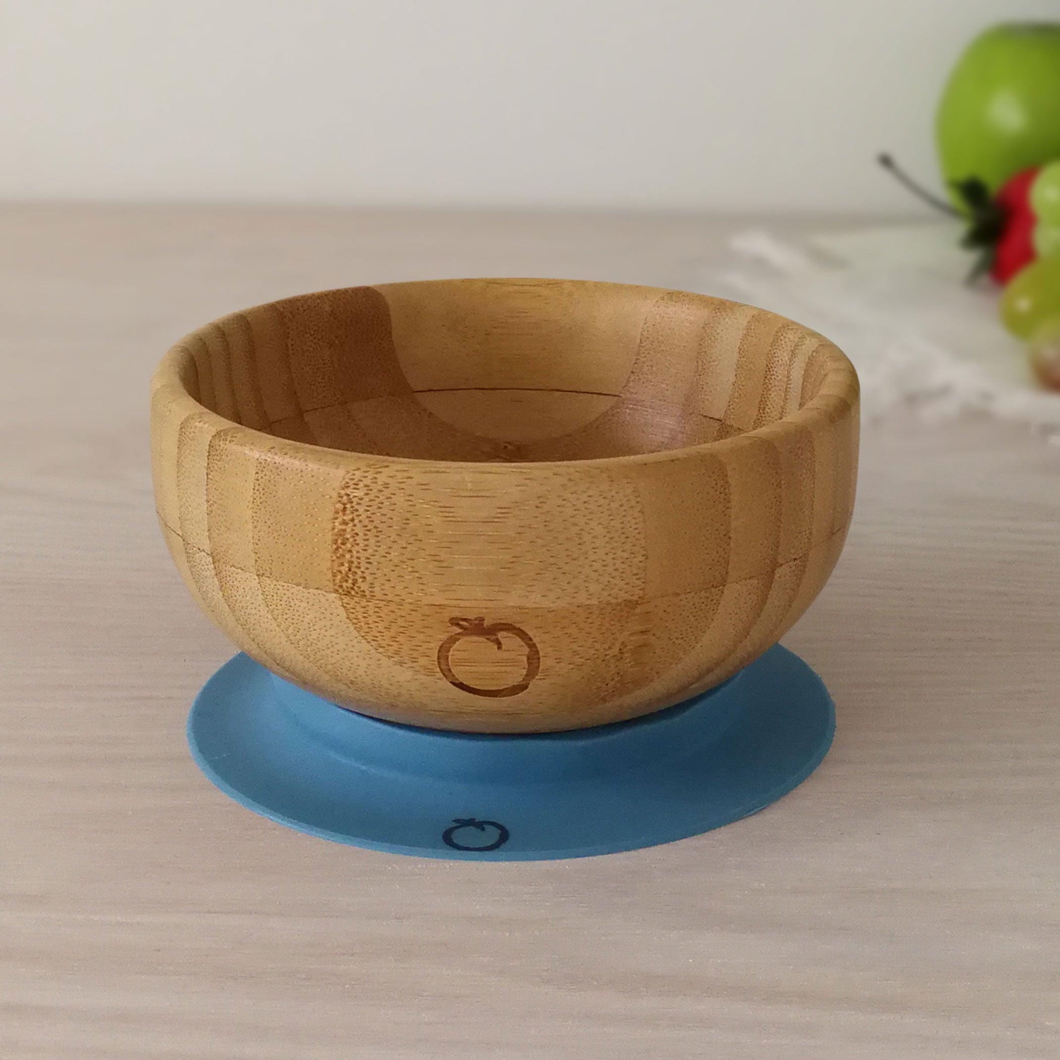 Plum Bamboo and Silicone Suction Bowl