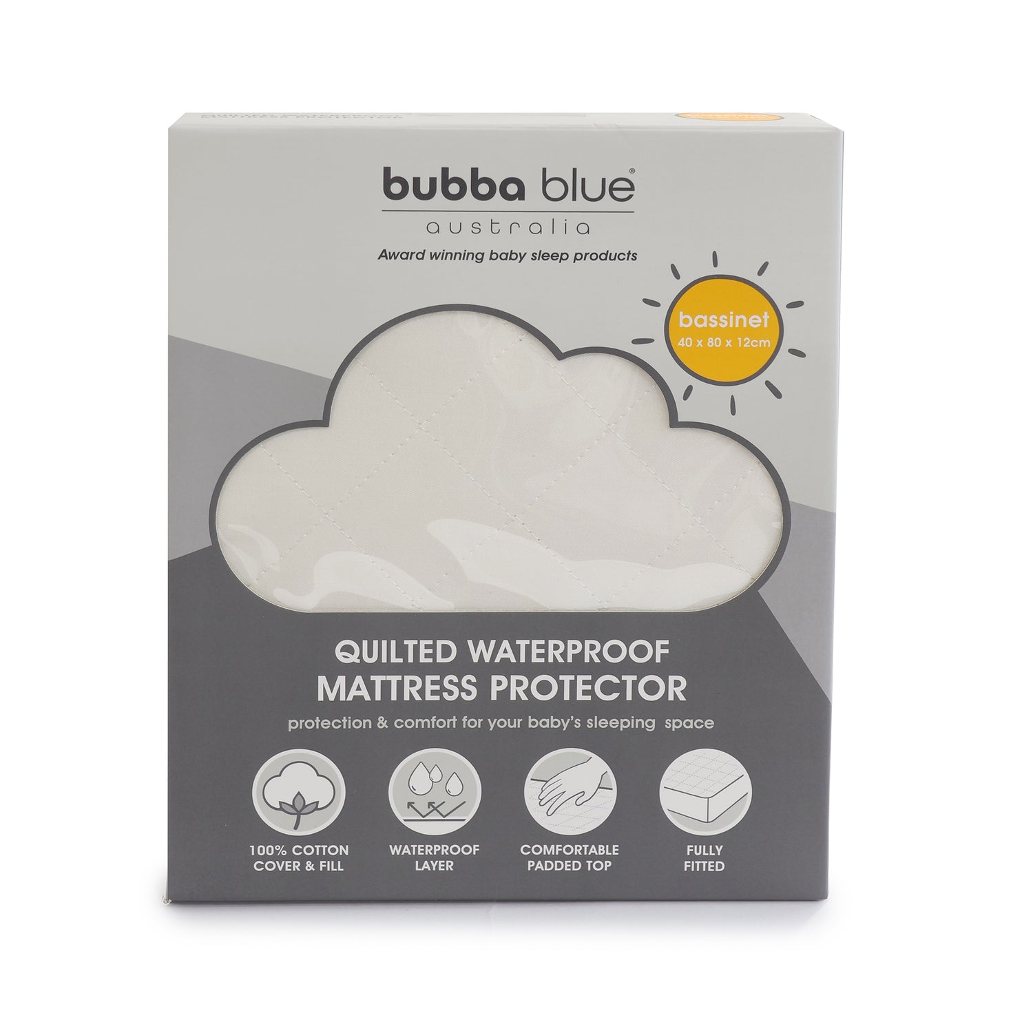 Bassinet Waterproof Quilted Mattress Protector