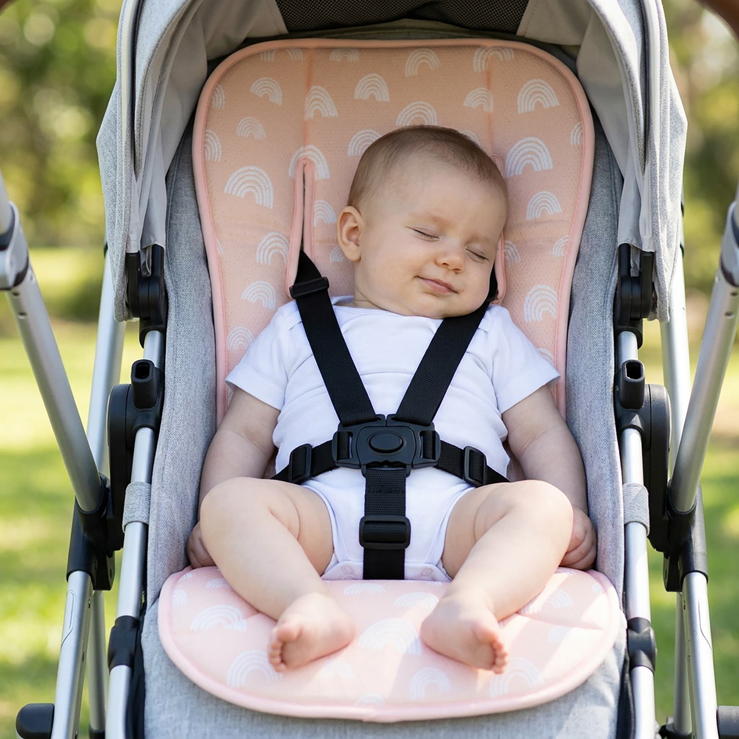 Nordic AIR+ Reversible Pram Liner - Berry/Rose