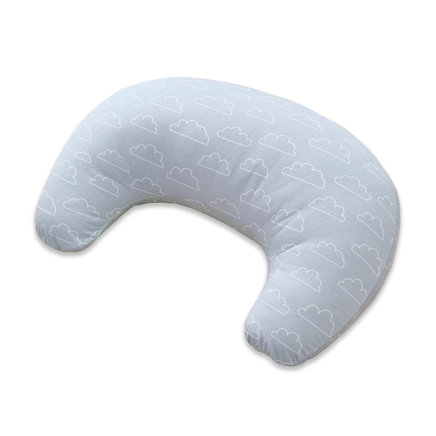 Nordic Nursing Pillow Sky/Mint Plus FREE Bamboo Bib & Burp Cloth Set