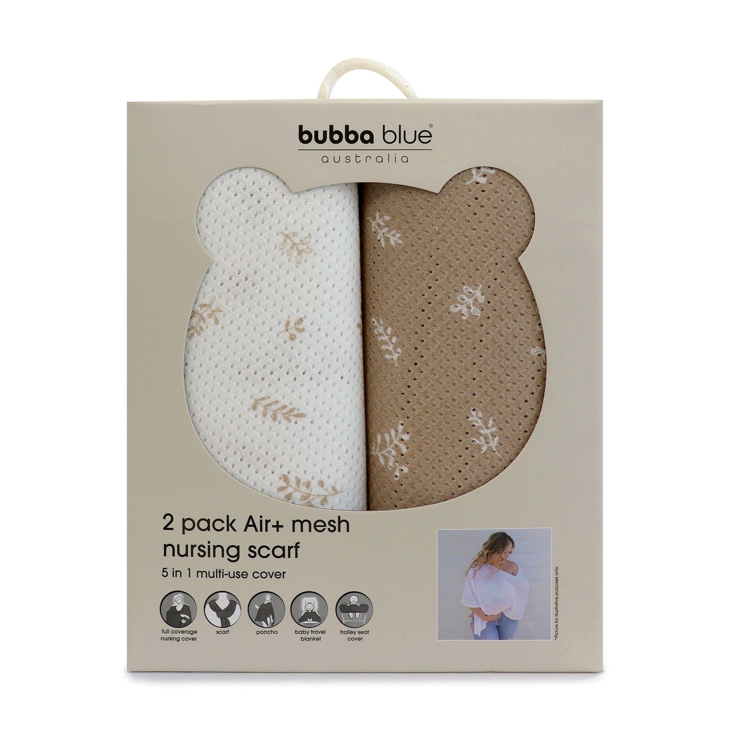 Chestnut 2pk AIR+ Mesh Nursing Scarf