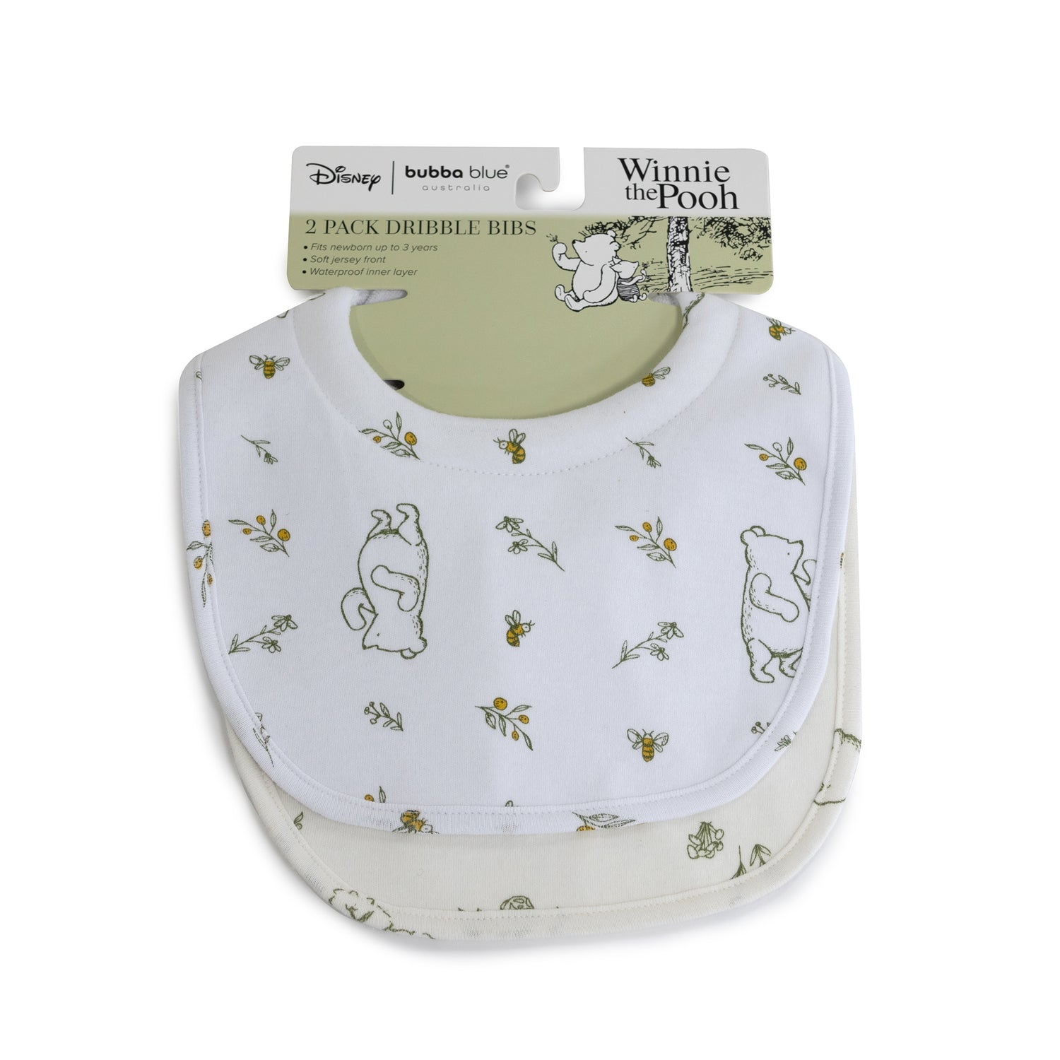 Disney Classic Pooh 2pk Dribble Bibs
