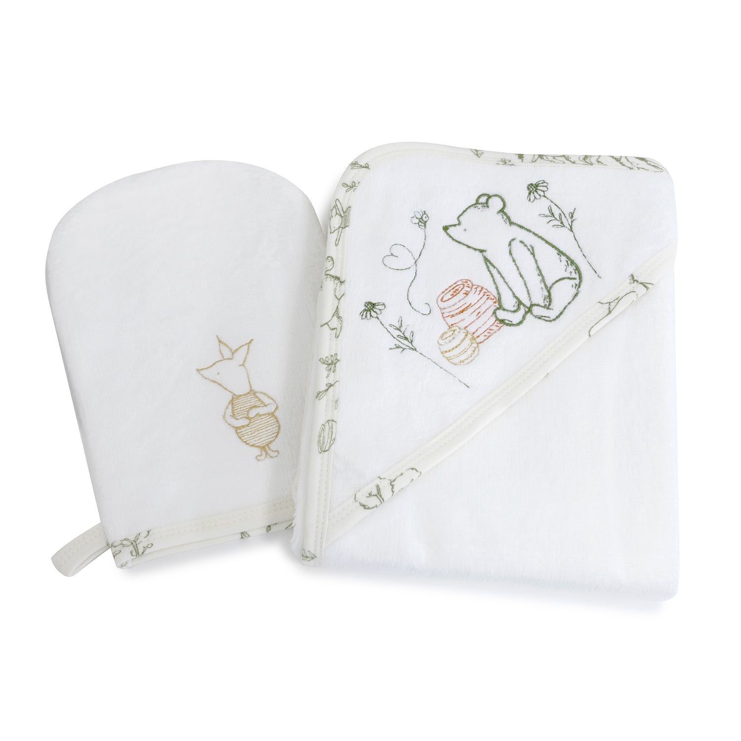 Disney Classic Pooh Hooded Towel & Mitt Set