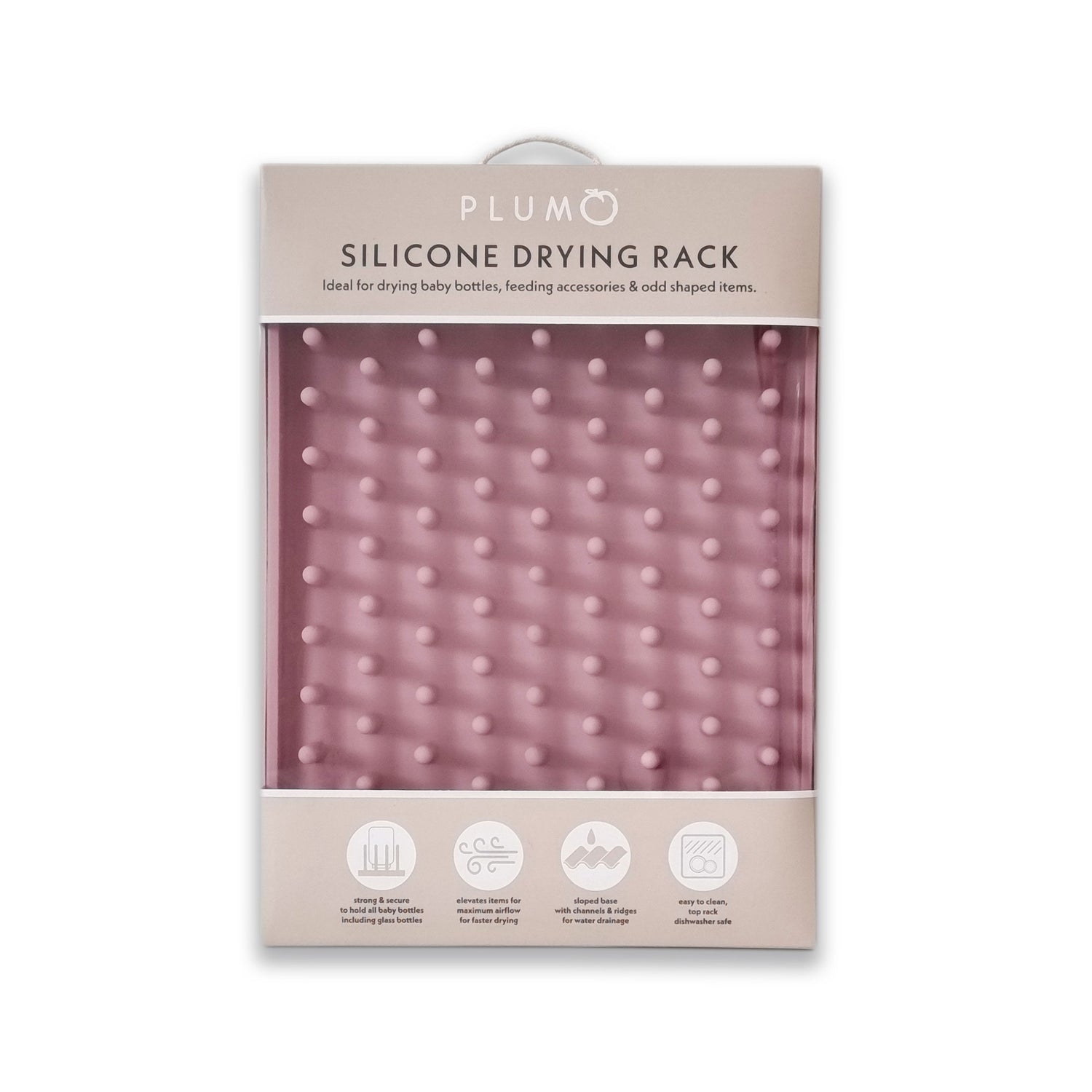 PLUM Hedgehog Silicone Drying Rack - Dusty Berry
