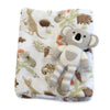 Aussie Animals Koala Muslin Swaddle Wrap and Knit Rattle Toy Gift Set