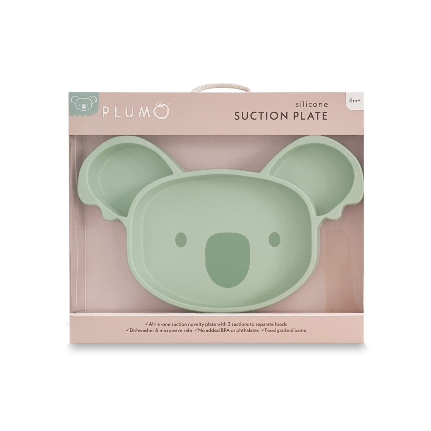 Plum Silicone Suction Koala Plate - Olive