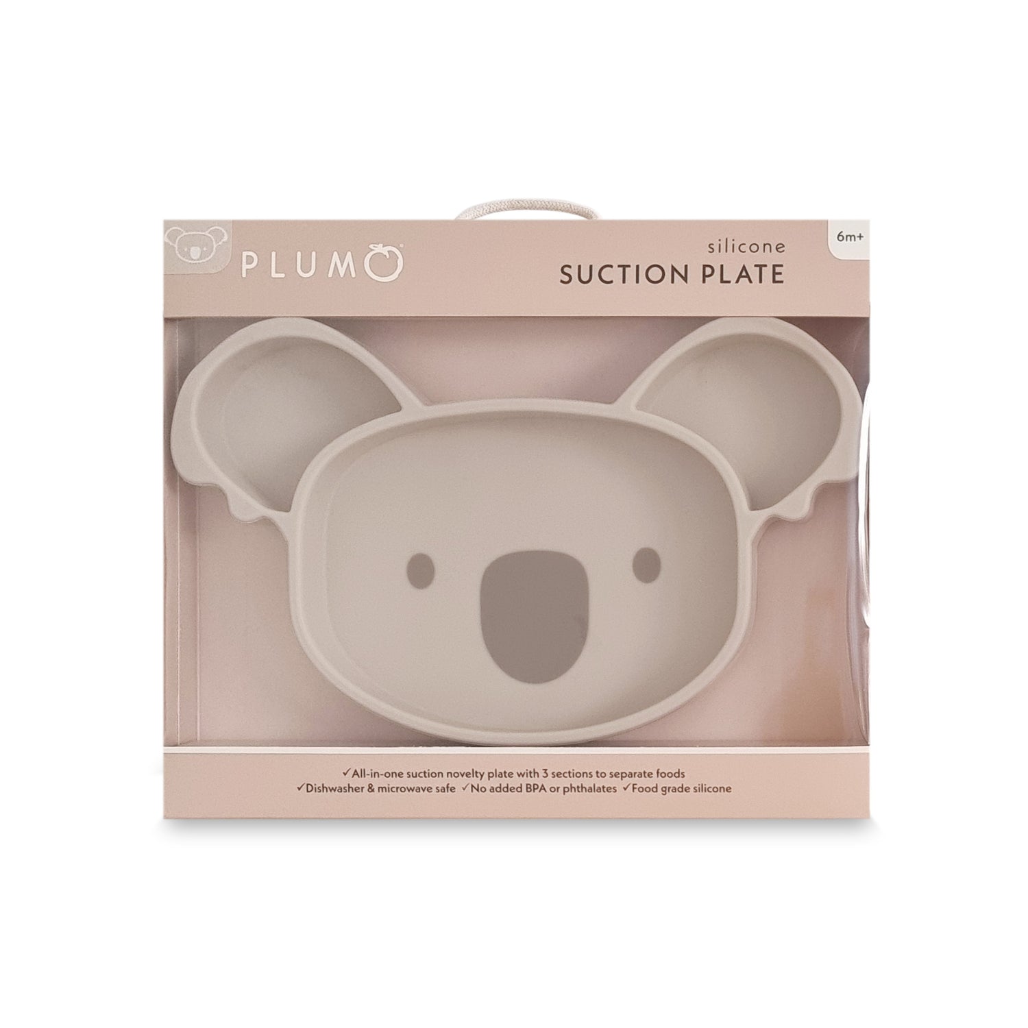 Plum Silicone Suction Koala Plate - Sand