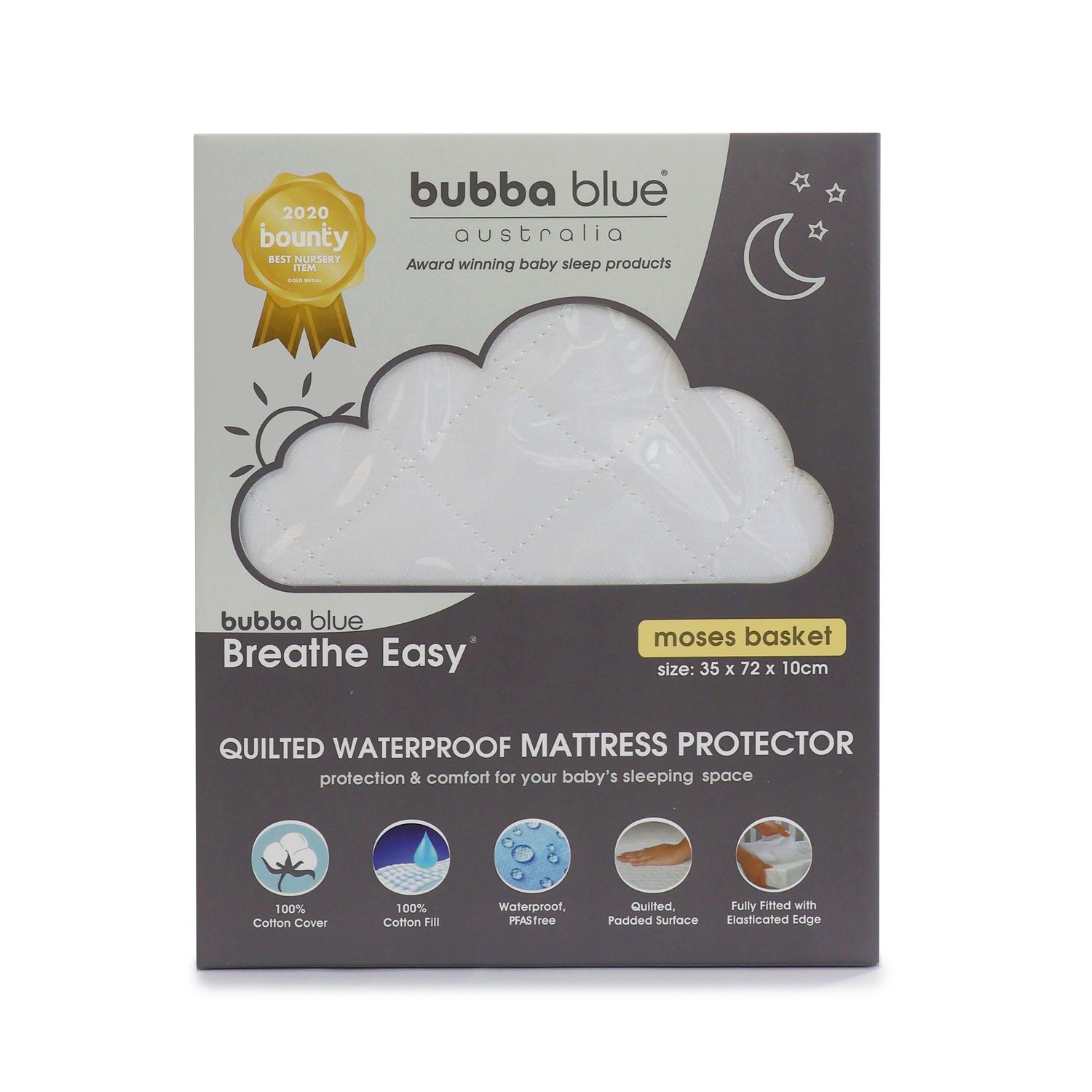 Breathe Easy® Moses Basket Waterproof Quilted Mattress Protector
