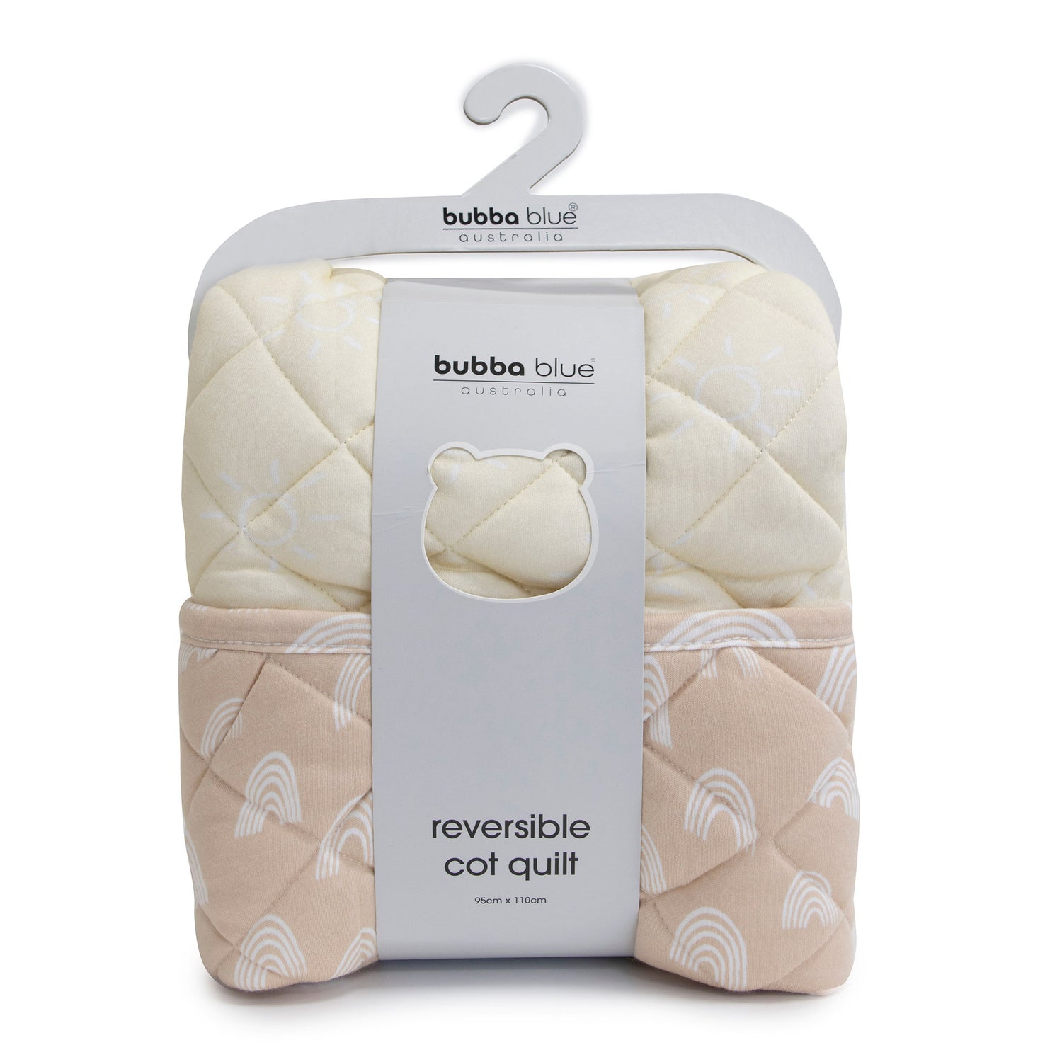 Nordic Reversible Cot Quilt - Vanilla/Latte