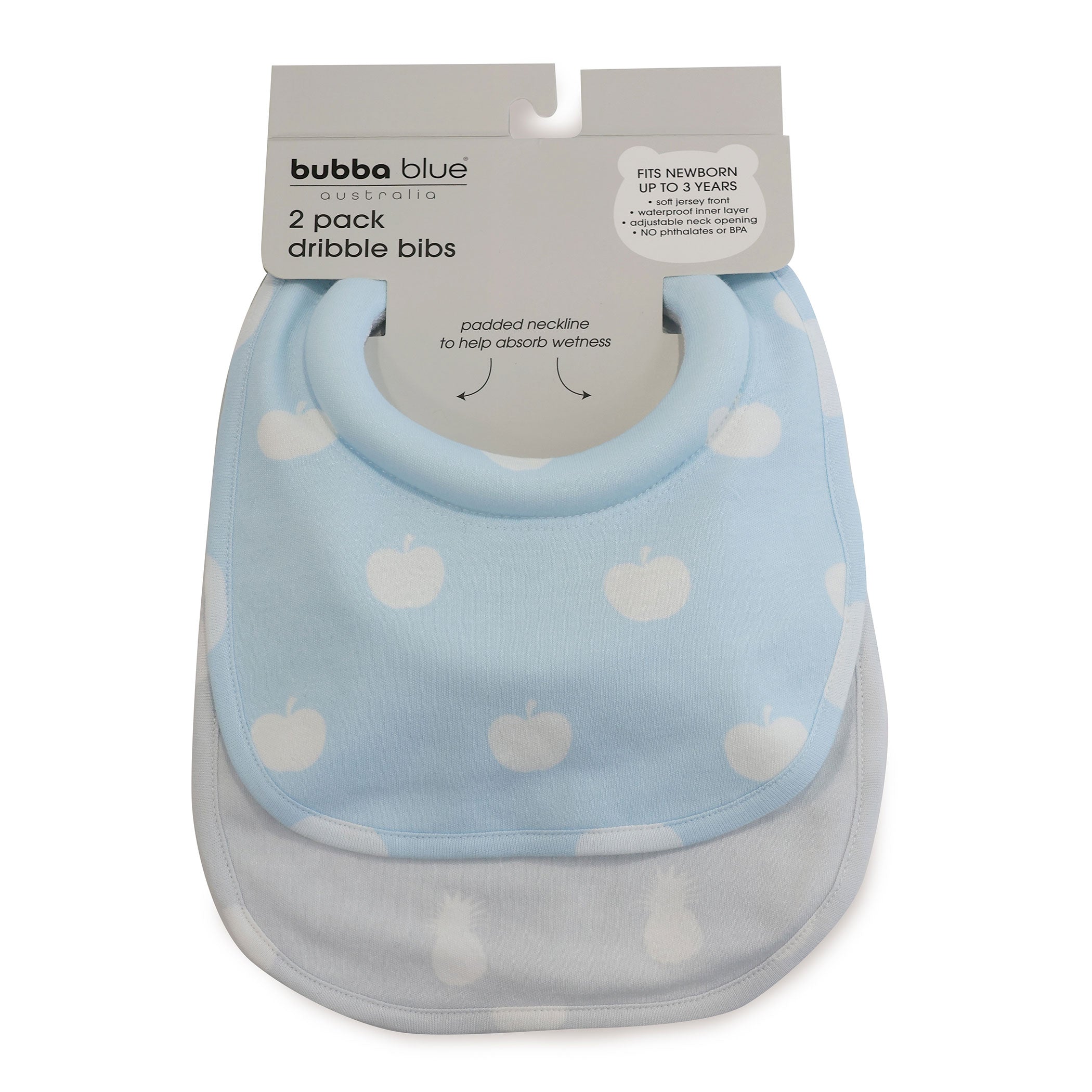 Nordic Sorbet 2pk Dribble Bibs Apple/Pineapple