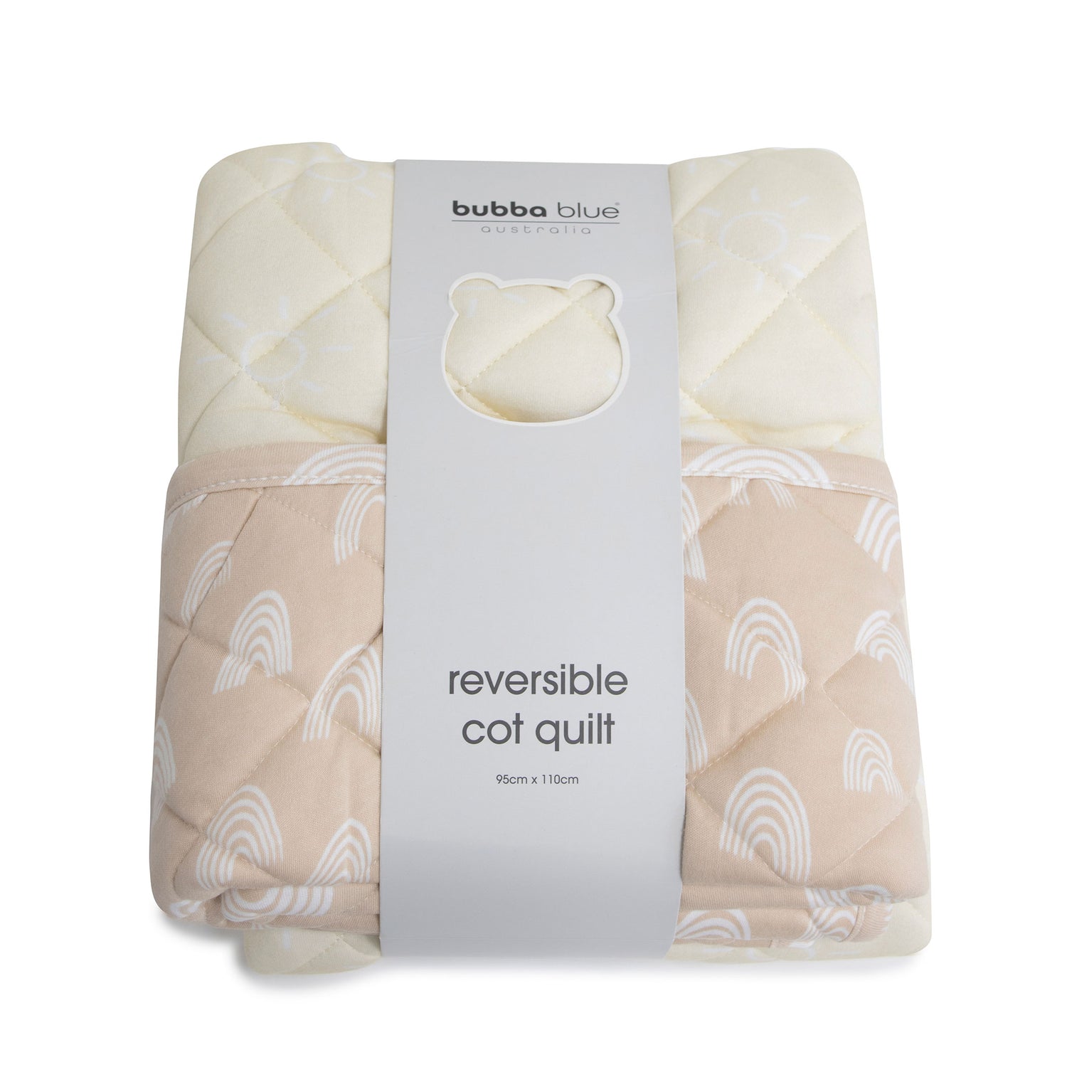 Nordic Reversible Cot Quilt - Vanilla/Latte