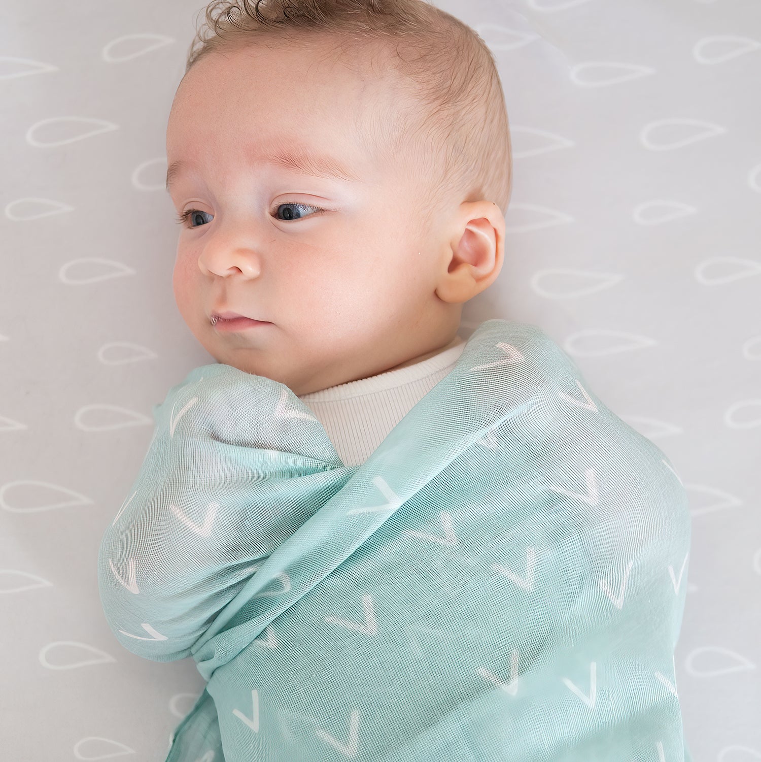 Nordic 3pk Muslin Wraps Dusty Sky/Mint