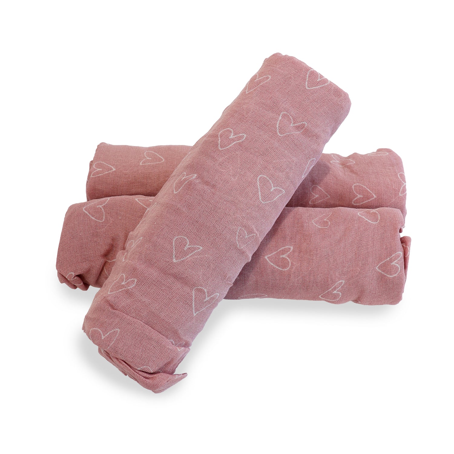 Nordic 3pk Muslin Wraps Dusty Berry