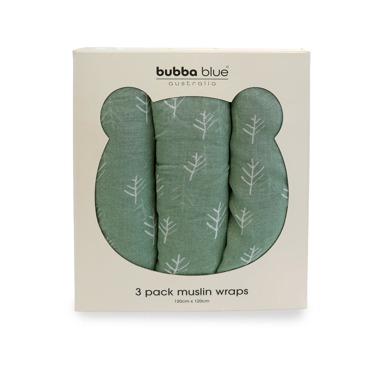 Nordic 3pk Muslin Wraps Forest