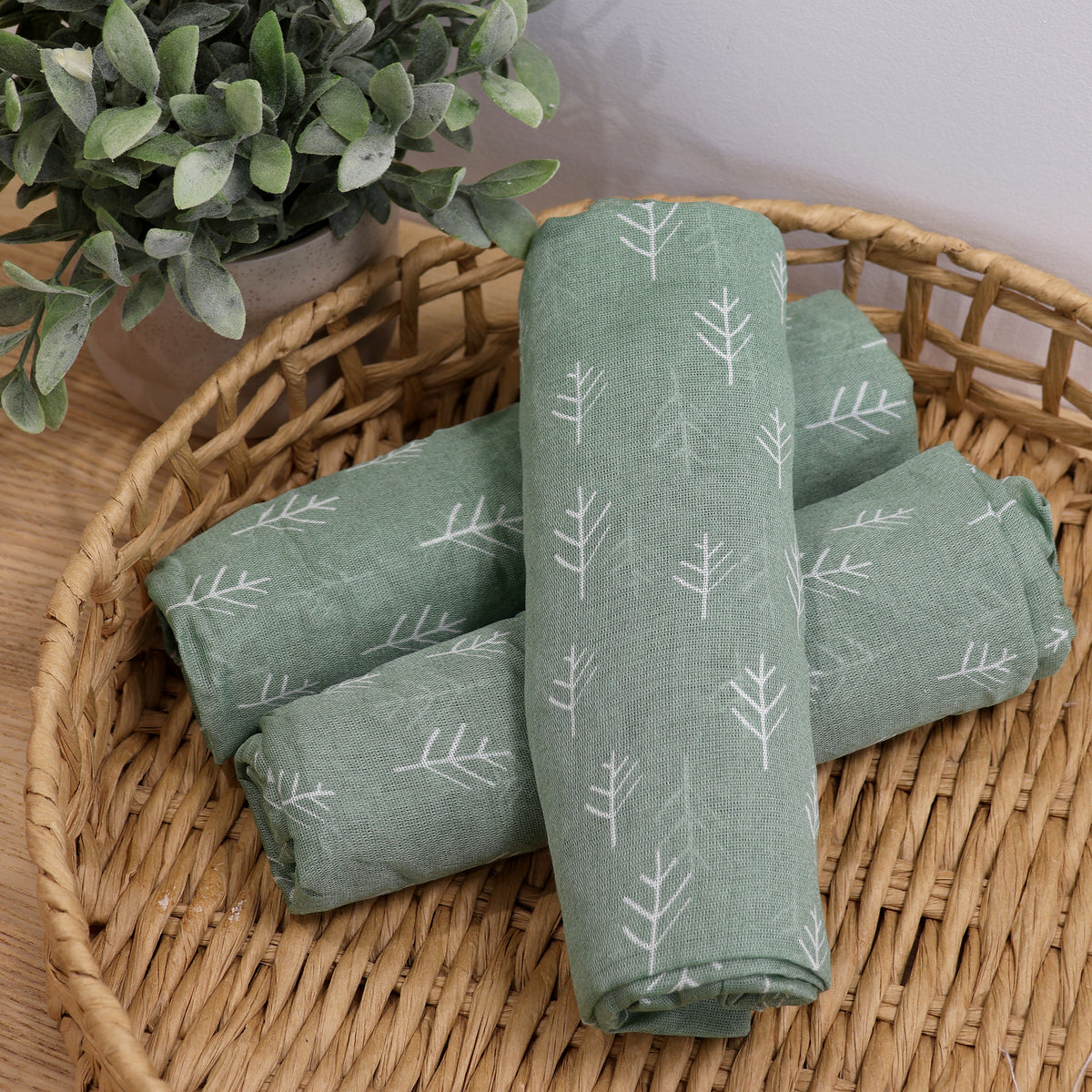 Nordic 3pk Muslin Wraps Forest