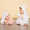 Nordic 2pk Hooded Towels Grey/Sand