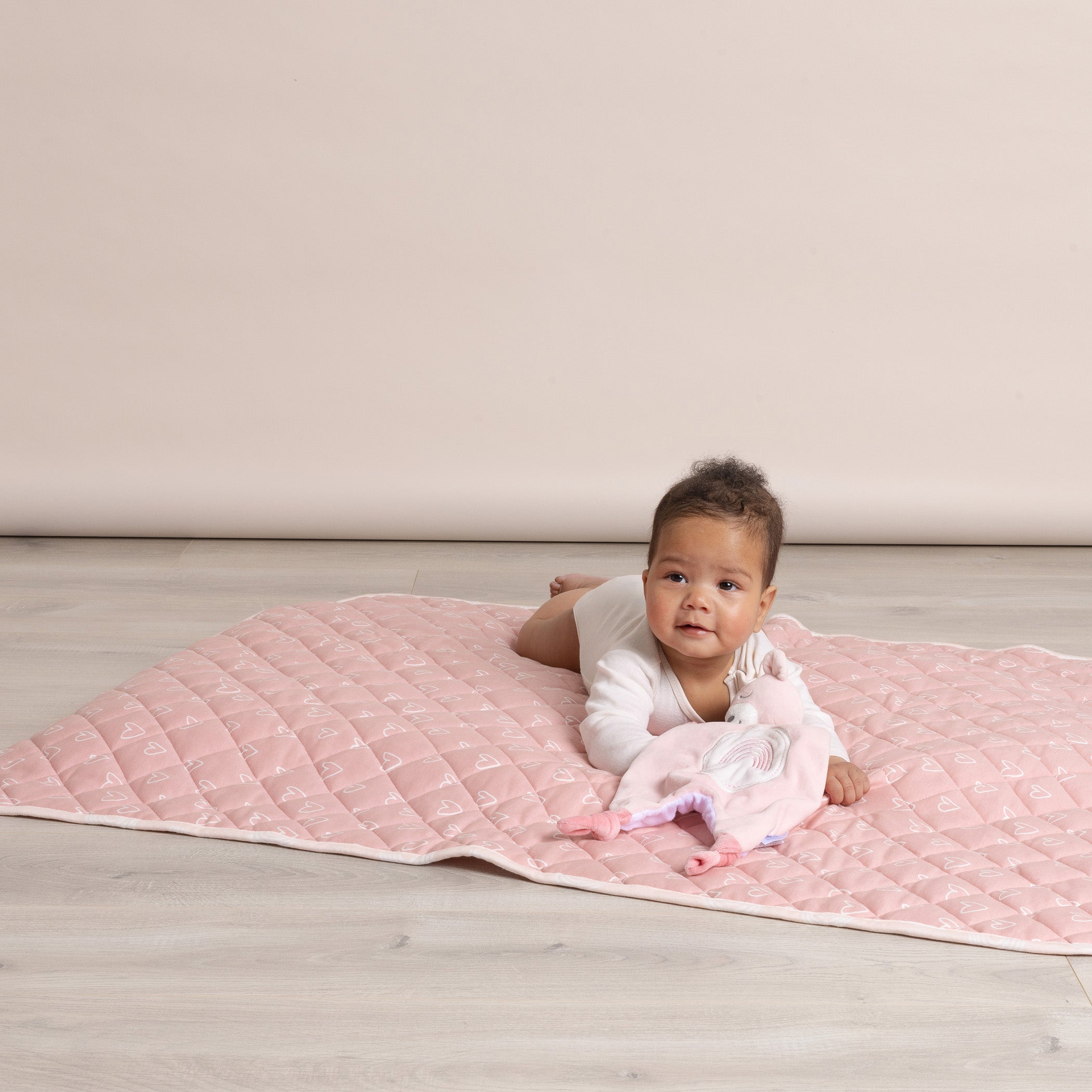 Nordic Reversible Cot Quilt/Playmat Dusty Berry/Rose